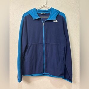 The North Face Navy and Aqua Full-Zip Jacket Size 18/20 Youth